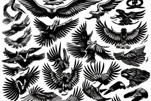 Diving eagle tattoo idea
