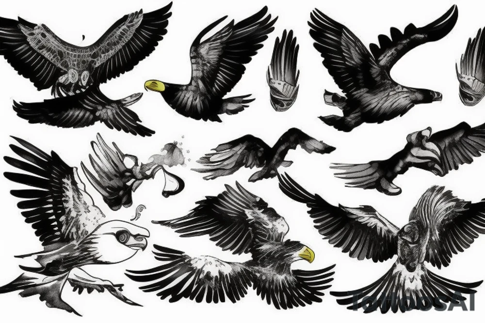 Diving eagle tattoo idea