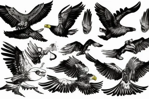Diving eagle tattoo idea