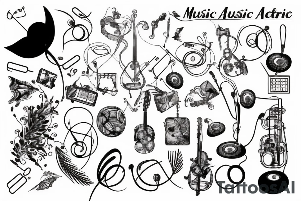 music, medicine, golden ratio, air, freedom tattoo idea