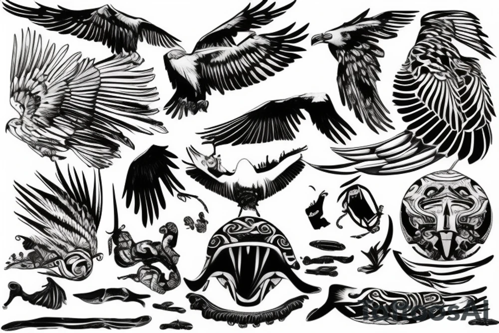 Diving eagle tattoo idea
