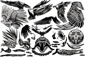 Diving eagle tattoo idea