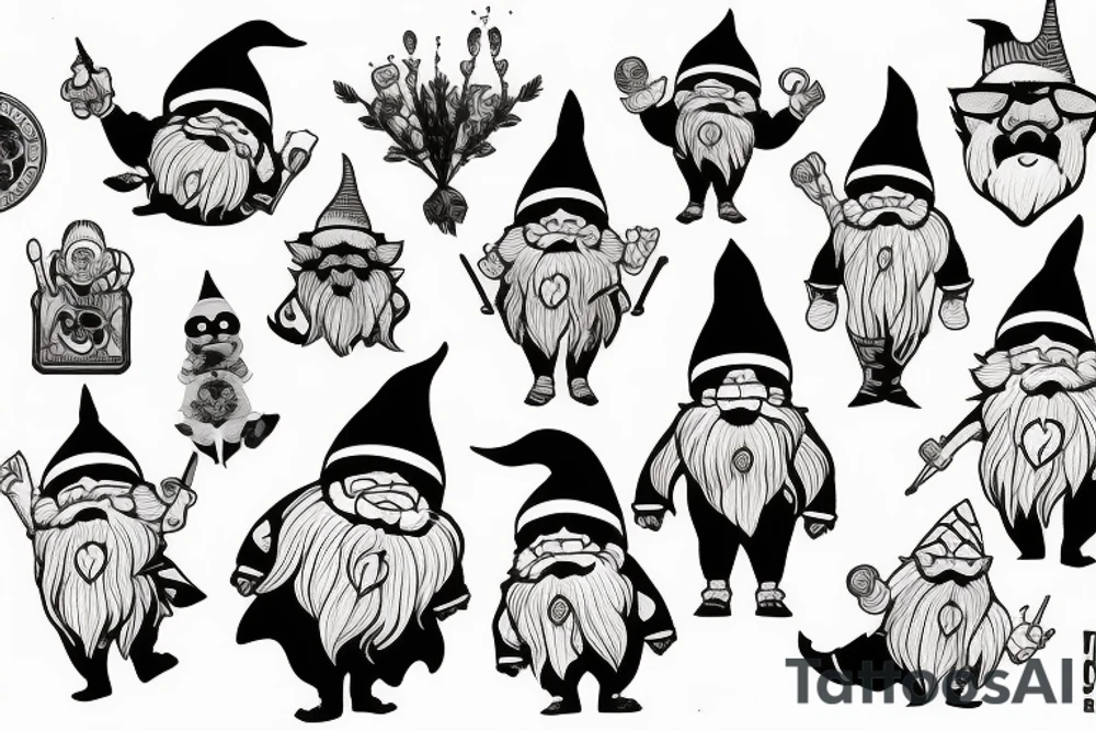 shcool of seven gnomes tattoo idea