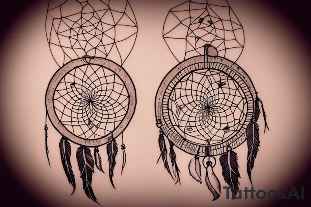 Spiritual picture with lines and circle, close to dream Catcher, but not it tattoo idea