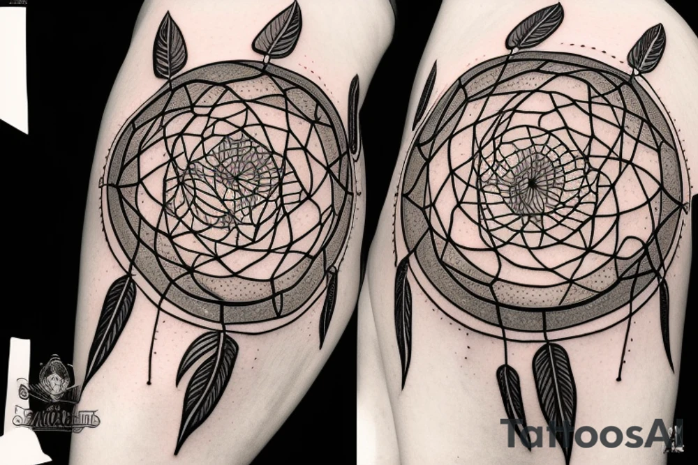 Spiritual picture with lines and circle, close to dream Catcher, but not it tattoo idea