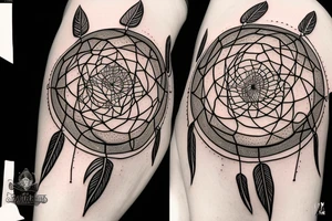Spiritual picture with lines and circle, close to dream Catcher, but not it tattoo idea