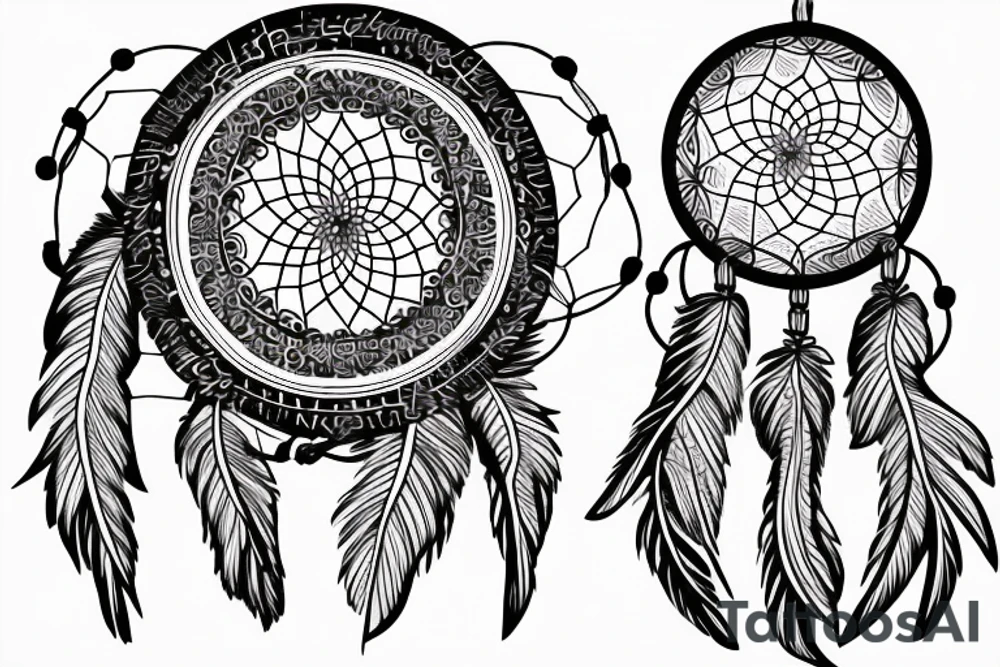 Spiritual picture with lines and circle, close to dream Catcher, but not it tattoo idea