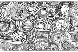 Spiritual picture with lines and circle tattoo idea