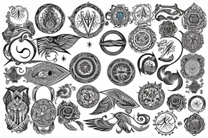 Spiritual picture with lines and circle tattoo idea