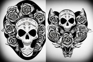 Cats scull with motorcycle chain tattoo idea