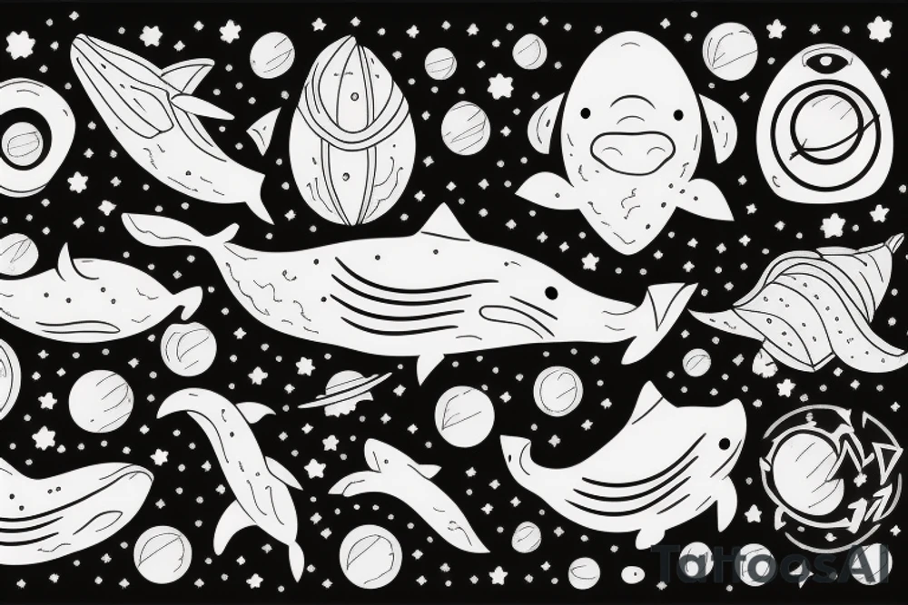 Whale in space tattoo idea