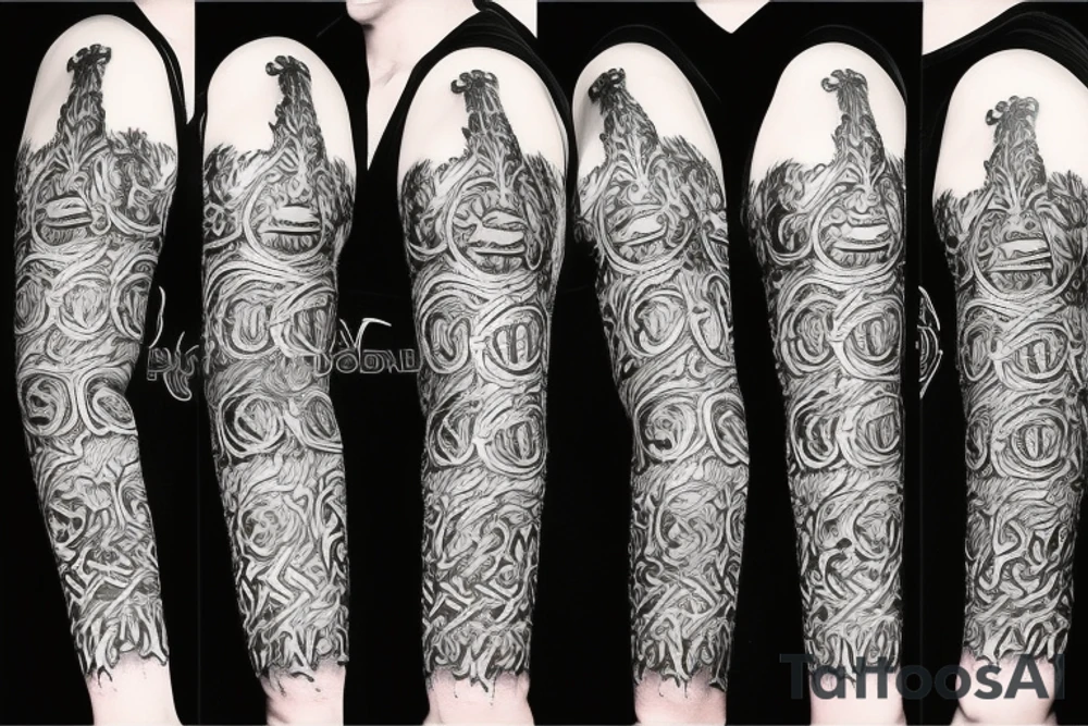 Big black metal sign tattoo idea