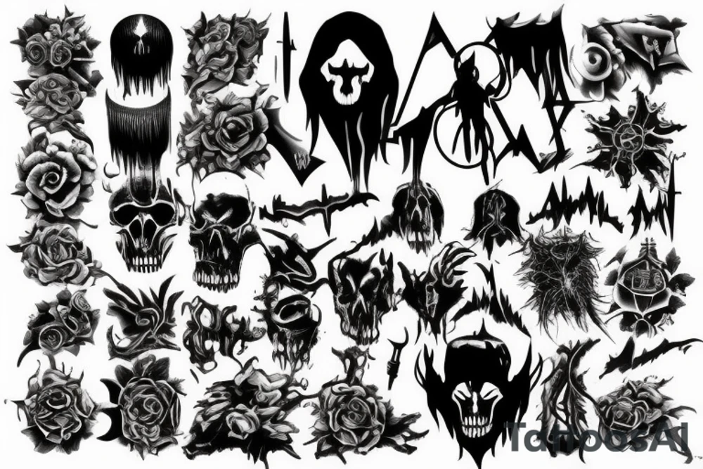 Big black metal sign tattoo idea