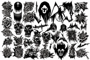 Big black metal sign tattoo idea
