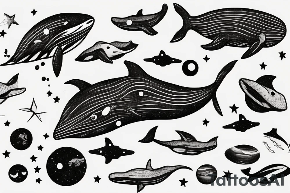 Whale in space tattoo idea