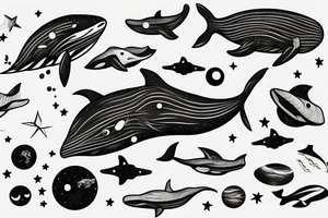 Whale in space tattoo idea
