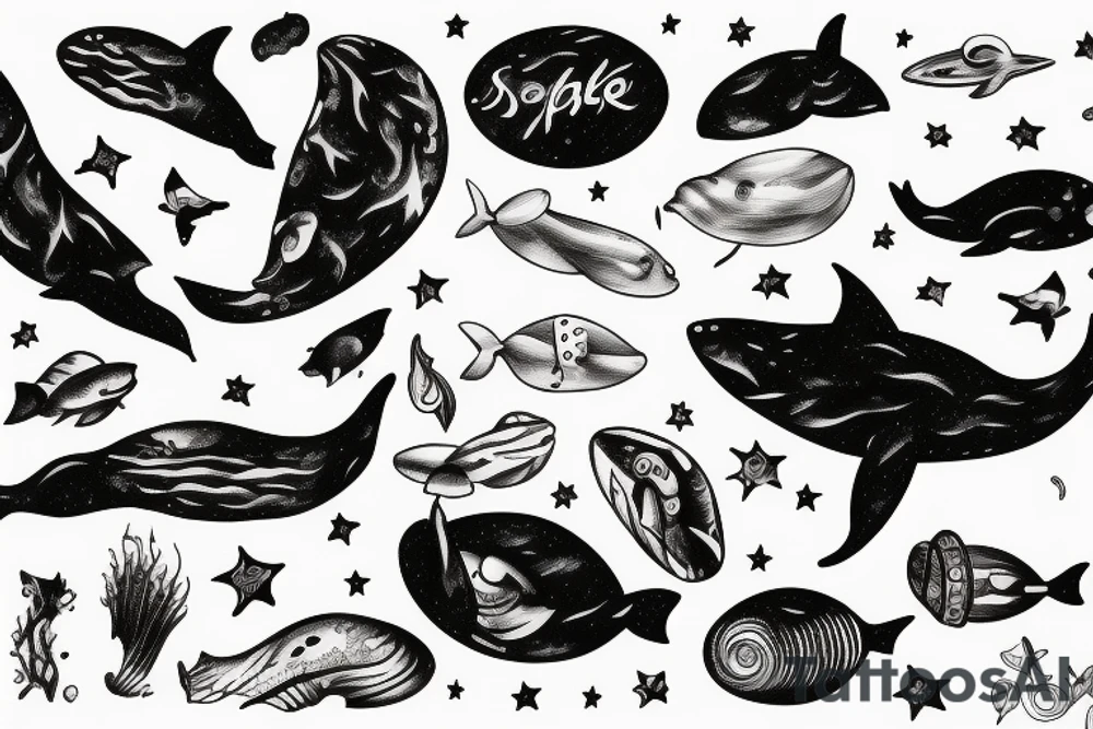 Whale in space tattoo idea