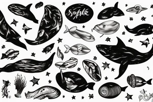 Whale in space tattoo idea