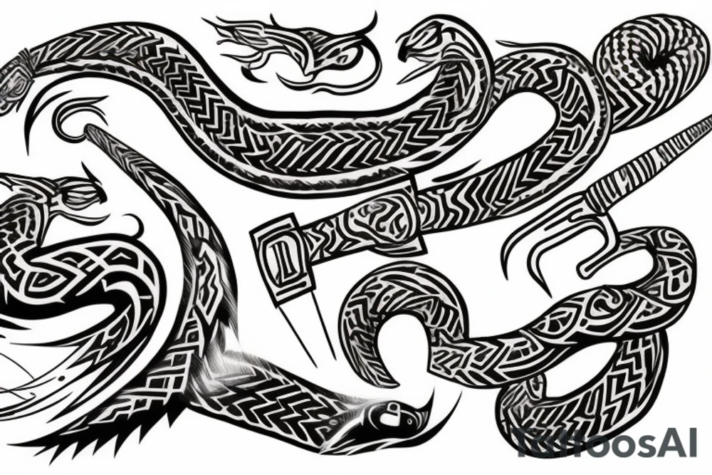 Thor fighting Serpent tattoo idea