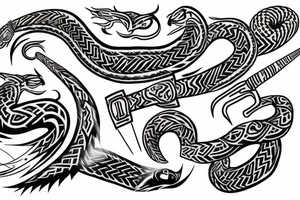 Thor fighting Serpent tattoo idea