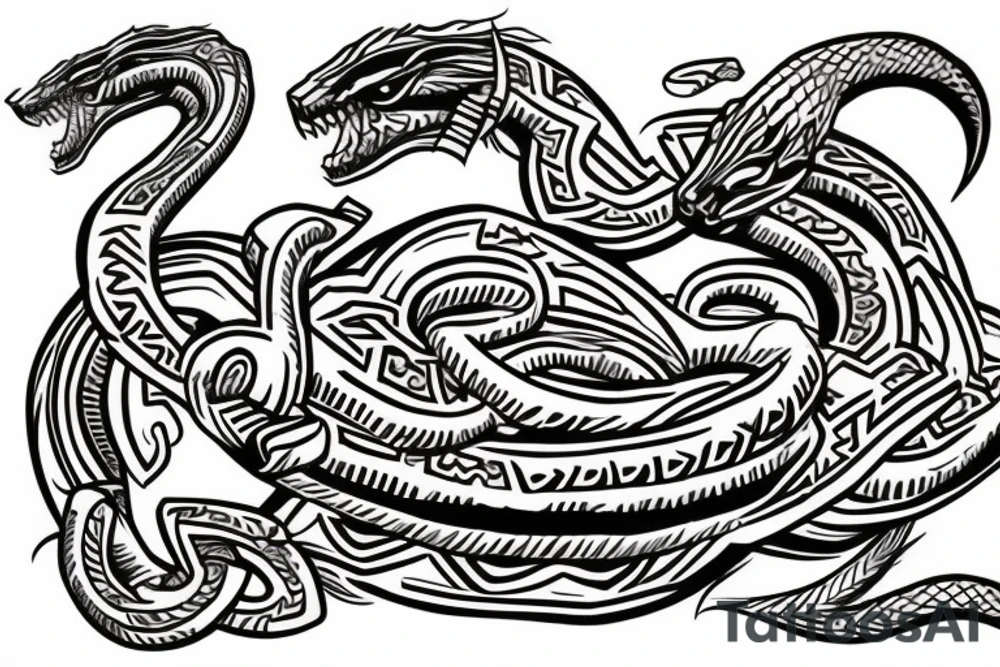 Thor fighting Serpent tattoo idea