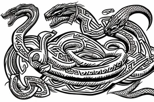 Thor fighting Serpent tattoo idea