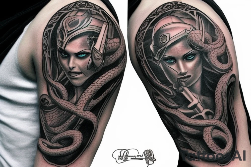 Thor fighting Serpent tattoo idea