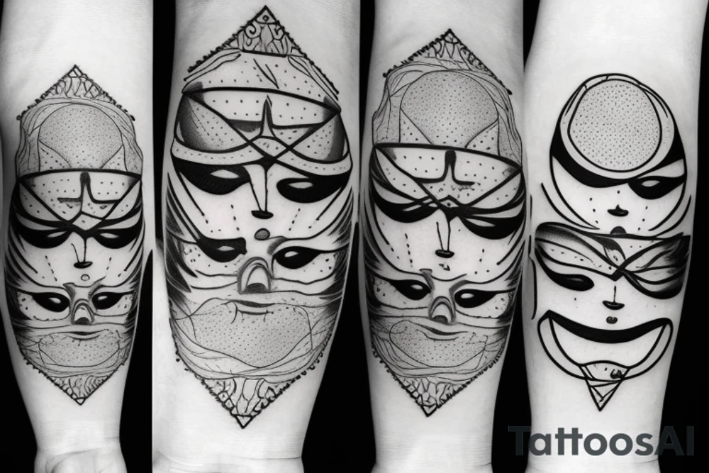 Sun with a face with its eyes closed tattoo idea