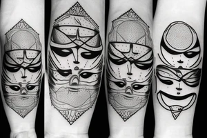 Sun with a face with its eyes closed tattoo idea