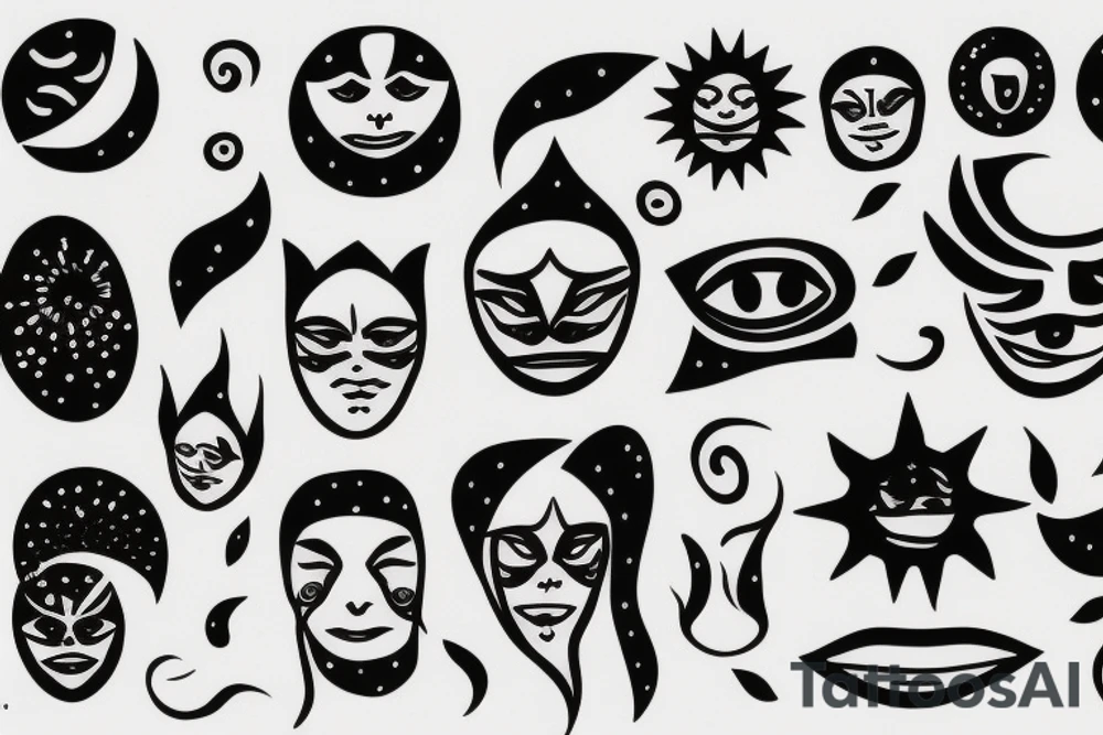 Sun that has a face tattoo idea
