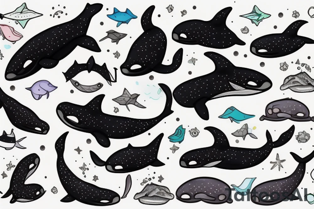 cute baby whale tattoo idea