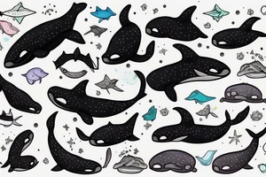 cute baby whale tattoo idea