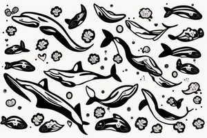 cute baby whale tattoo idea