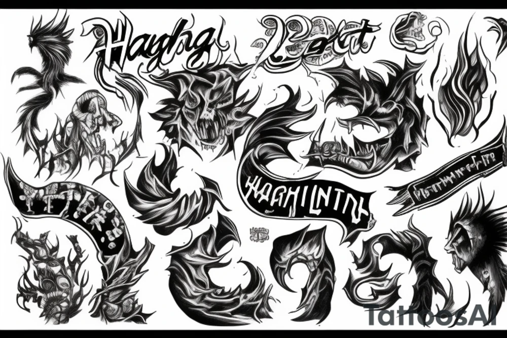 text "Harg Wrath" tattoo idea