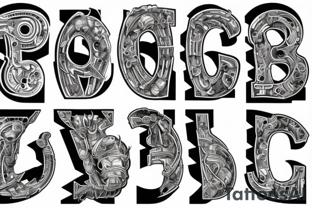 Biomechanical letters. Young & unafraid tattoo idea