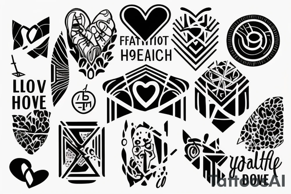 graphic, healthy lifestyle, mental health, thoughts, fate, love for wife tattoo idea