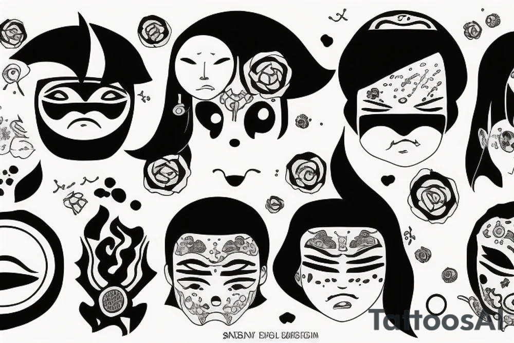 Sun that has a face tattoo idea