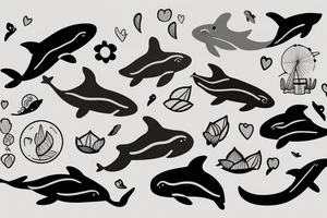 cute baby whale tattoo idea