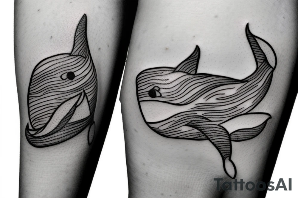 cute baby whale tattoo idea