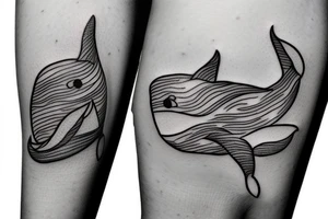 cute baby whale tattoo idea