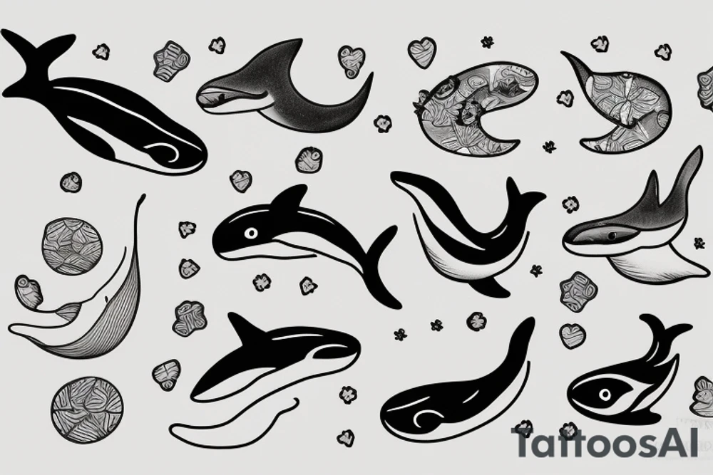 cute baby whale tattoo idea