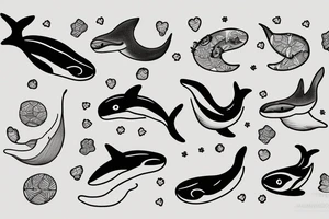 cute baby whale tattoo idea