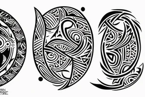 Polynesian style, moon on the forehand tattoo idea