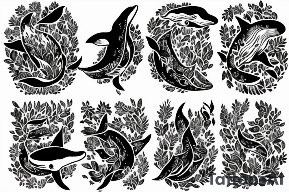 cute baby whale tattoo idea