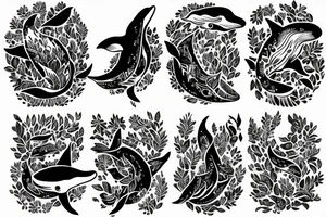cute baby whale tattoo idea