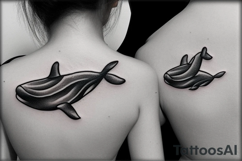 cute baby whale tattoo idea
