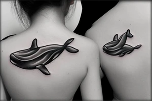 cute baby whale tattoo idea