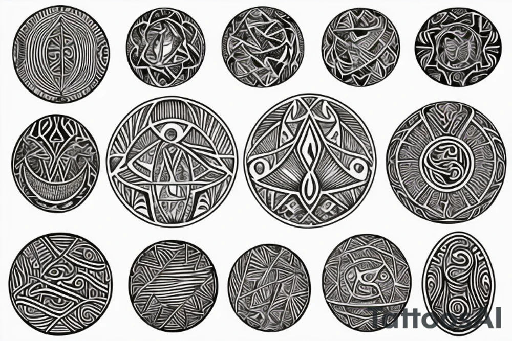Polynesian style, thin beautiful moon inscribed in circle tattoo idea Polynesian style, thin beautiful moon inscribed in circle tattoo idea
