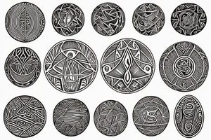 Polynesian style, thin beautiful moon inscribed in circle tattoo idea