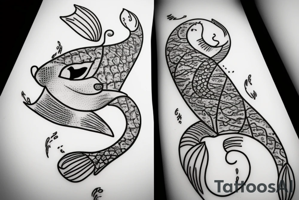 cat with some fish tattoo idea